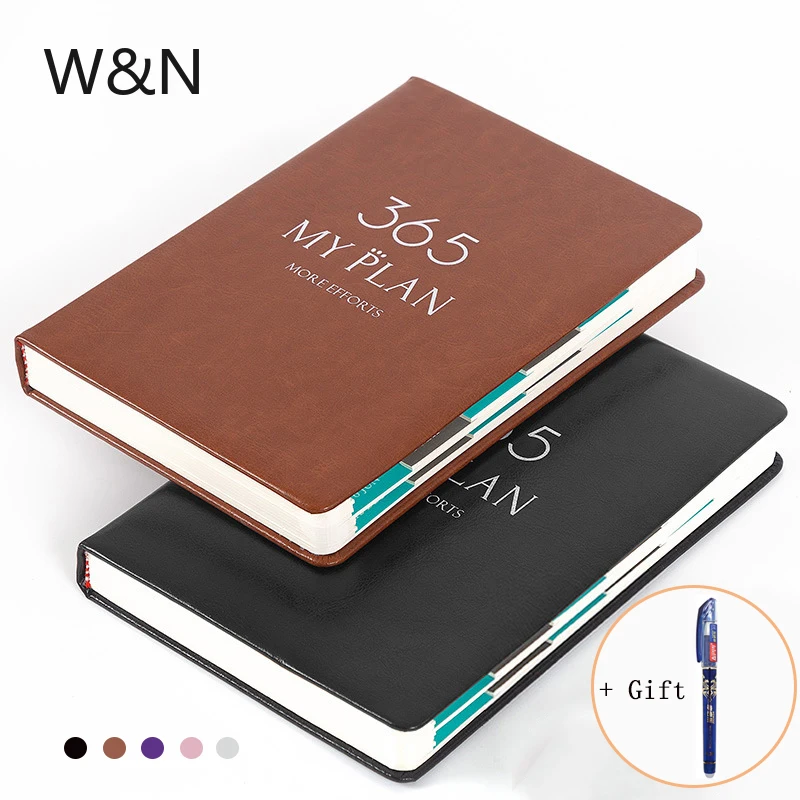 

2020 New 365 days Planner Notebook PU Leather Monthly Plan Agenda Journal Notebook B6 Paper 200sheets Writing Pads Stationery