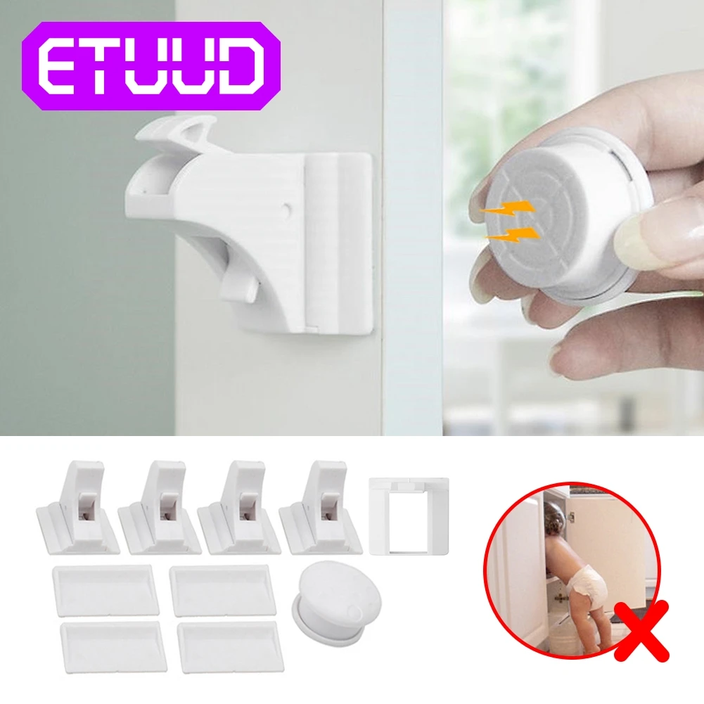 Invisible Magnetic Baby Child Pet Proof Cupboard Door Drawer Safety Locks 4+1 