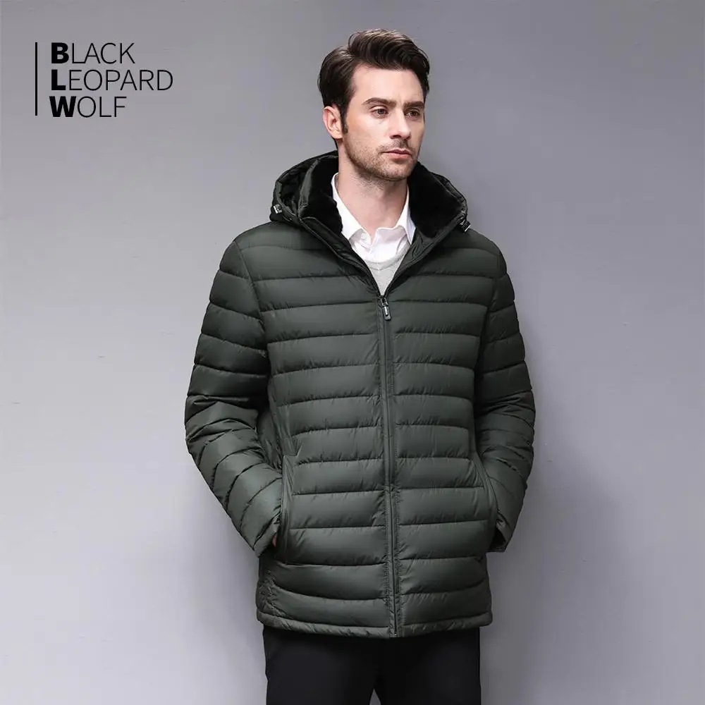 Blackleopardwolf Новинка зимняя мужская куртка кофейный светлый пуховик мужская ветрозащитная теплая парка осенне-зимняя мода BL-871