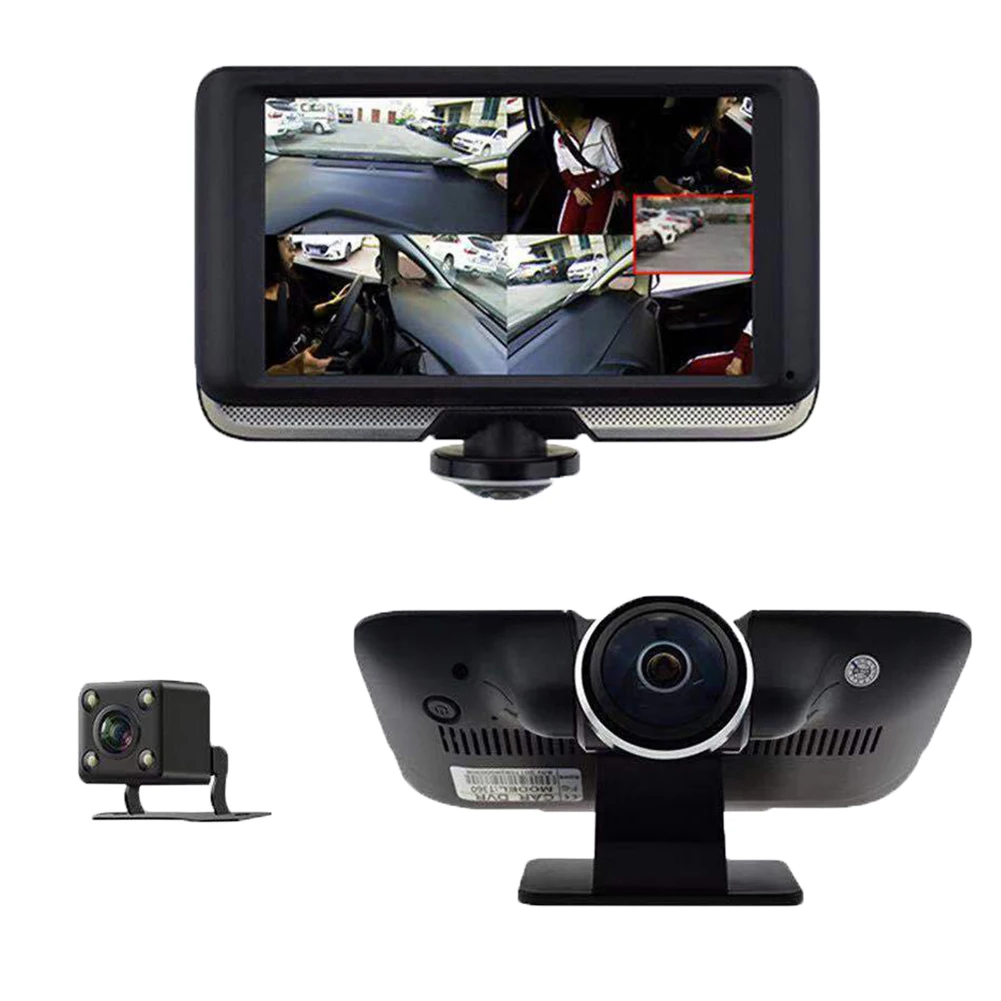 4.5 Inch IPS Car 360 Degree Rotating Dual Lens Camera Car Driving Video Recorder Support G-sensor Car Electronic Accessories
