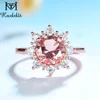 Kuololit Morganite Gemstone Rings for Women 925 Sterling Silver Round Cut Stone Rose Gold Ring Wedding Engagement Fine Jewelry ► Photo 1/6