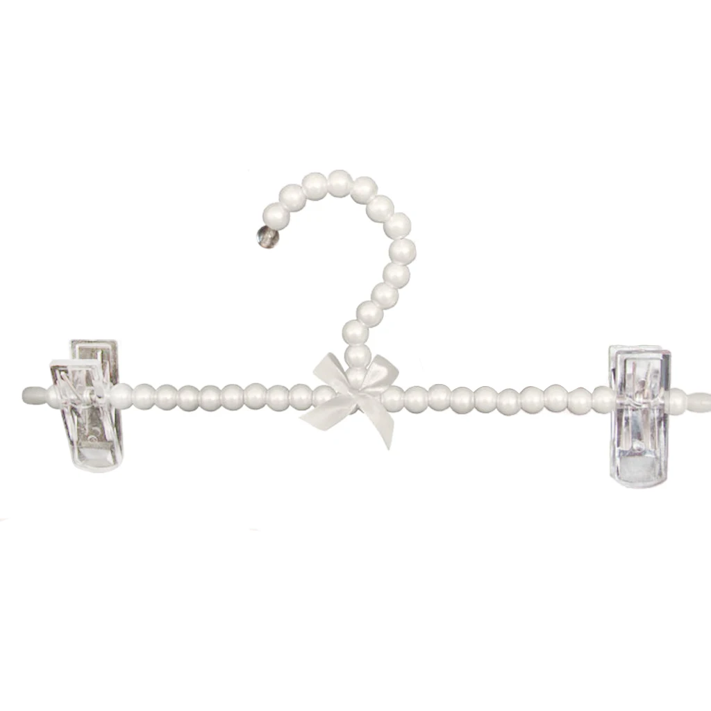 30cm Pearl Beaded Clothes Pants Hanger Trousers Dress Holder with Clip | Дом и сад