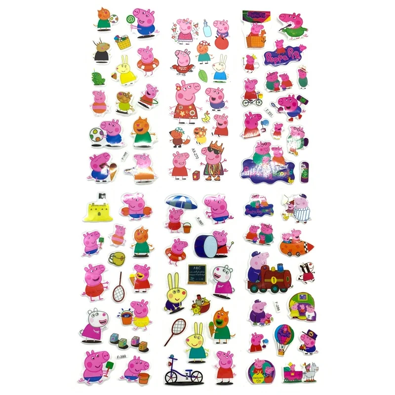 Peppa Pig 3D Аниме пузырь стикер мультяшка игрушка Розовая Свинья наклейка в форме свиньи игрушка модель действия персонаж детская игрушка подарок