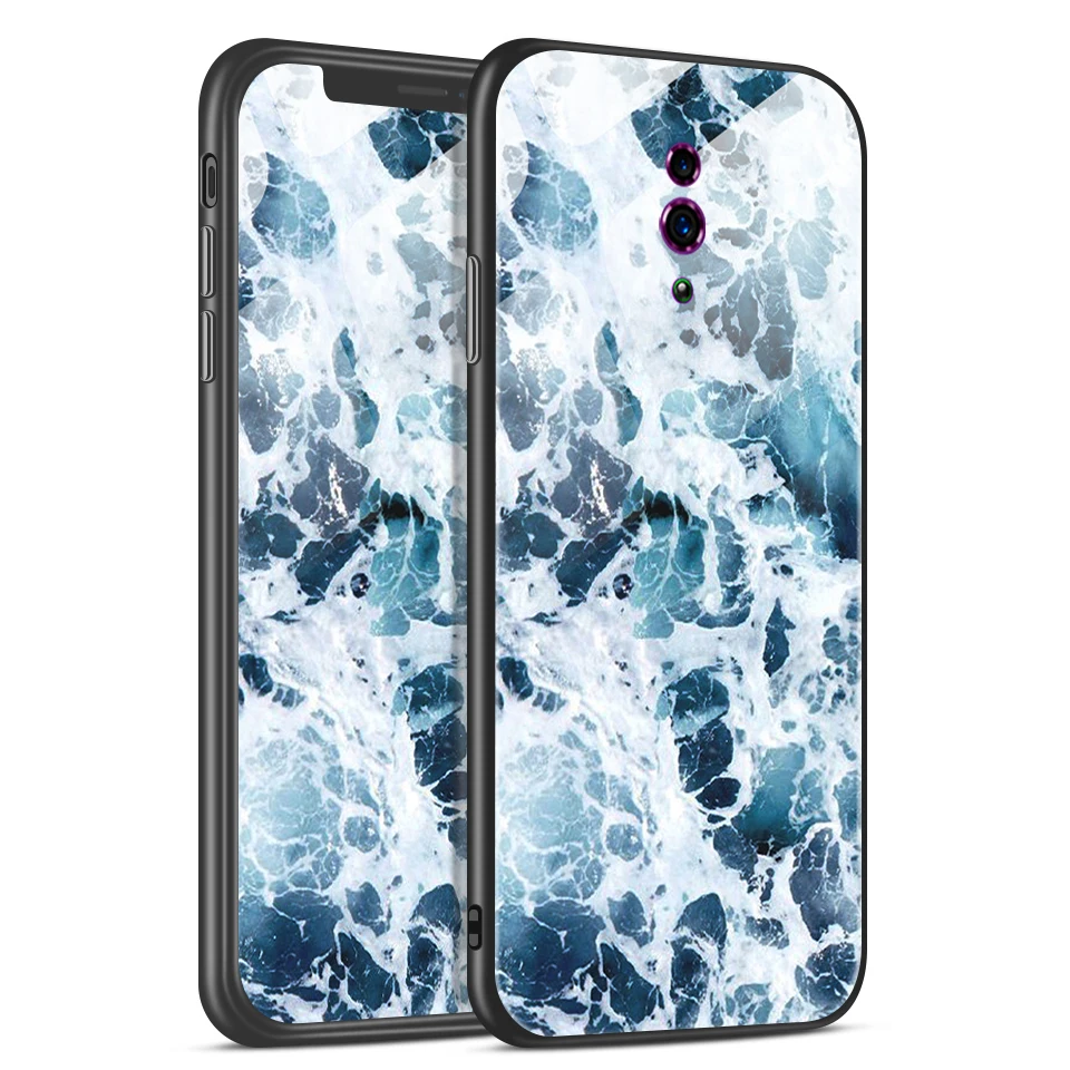 Чехол для телефона OPPO Reno 10x Zoom CPH1919 с звездным узором из закаленного стекла для OPPO REN Z PCDM10 мягкие защитные Твердые чехлы - Цвет: W189