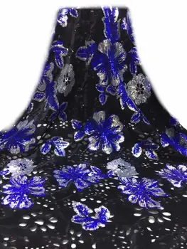 

fashionable tulle embroidery french net lace fabric David-10.5609 with beads for party dress