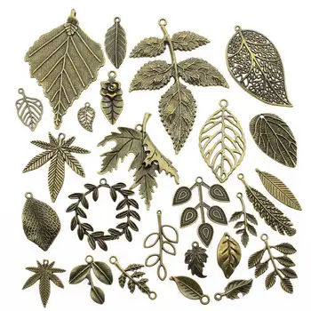 

20 Pieces Antique Bronze Leaf And Branch Mix Size Pendant Charms Wholesale Bulk Sale Fashion Jewelry Accessories