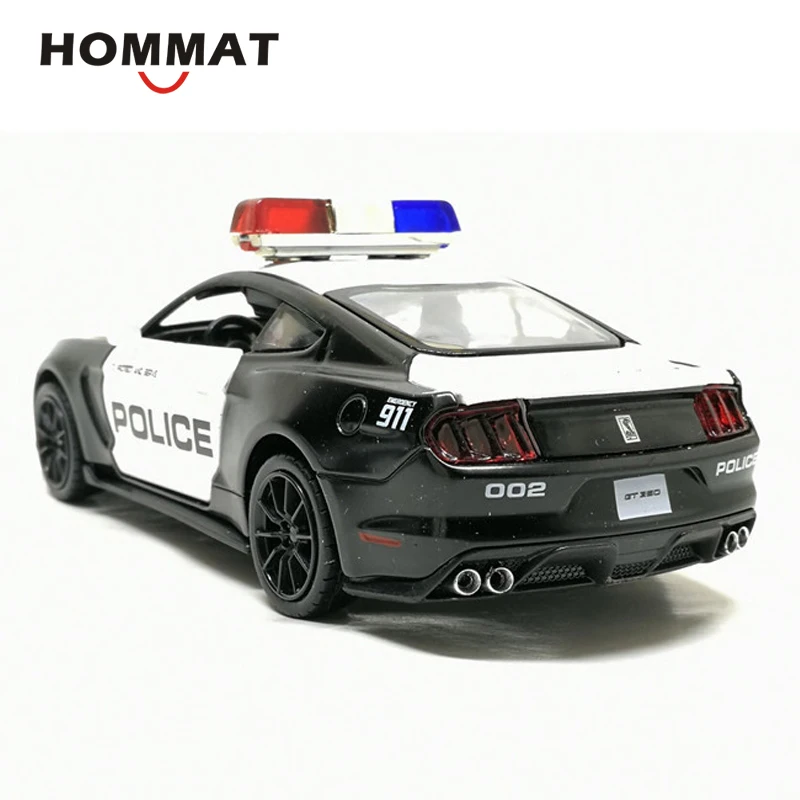 HOMMAT 1:32 Масштаб Ford Shelby Mustang GT350 полицейский 911 игрушечный автомобиль модели литые под давлением металлические модели автомобилей игрушки для детей