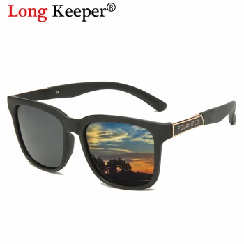 

Long Keeper Square Polarized Sunglasses Men Flexible Matte Frame Sun Glasses Driving TR90 Design oculos de sol