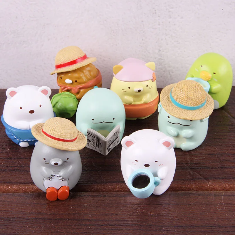Япония Sumikko Gurashi друзей Животные мини ПВХ Фигурки Коллекционная модель игрушки подарок для детей подарок 6 шт./компл