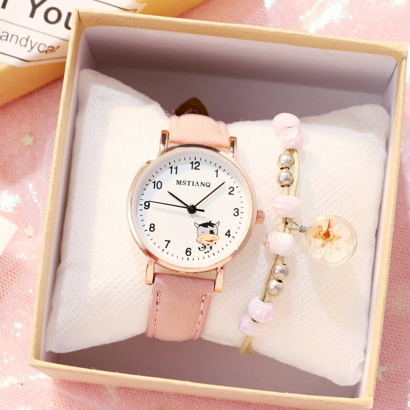 子供用時計 女の子用時計 女の子用時計 ピンクの革ストラップ クォーツ時計 1個 Children S Watches Aliexpress