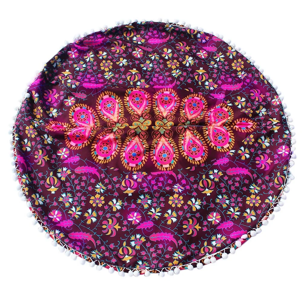 Большой Мандала Цветок пол наволочка орнамент круглый богемный медитация Чехлы для подушек Павлин перо цветные чехлы