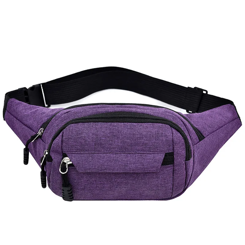 Поясная сумка для женщин и мужчин, сумка для пробежек, противоугонная сумка на молнии, сумка, сумка черного цвета, новая модная качественная поясная сумка, поясная сумка J12 - Цвет: purple purse