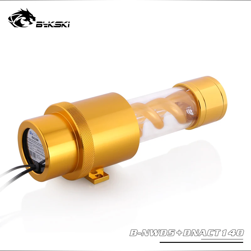 Bykski B-NWD5+ DNACT 140 мм 210 мм 3,8 метр 1100л/ч т-вирусный резервуар насос D5 водяной насос - Цвет лезвия: Gold