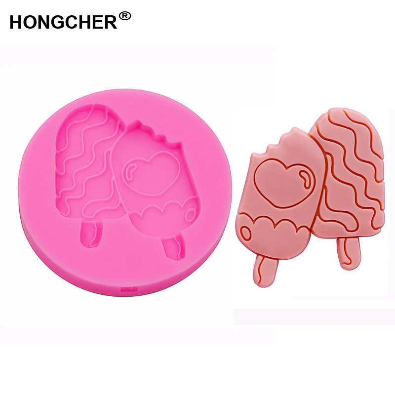 New Ice cream shape lollipop silicone mold fondant cake chocolate kitchen cooking tool decoration resin clay | Дом и сад