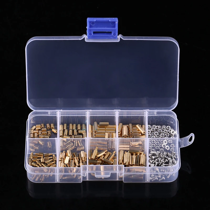 

300pcs M2/m3 -brass Hex Column Standoff Spacer Screw Nut Assorted Kit Set W/ Box