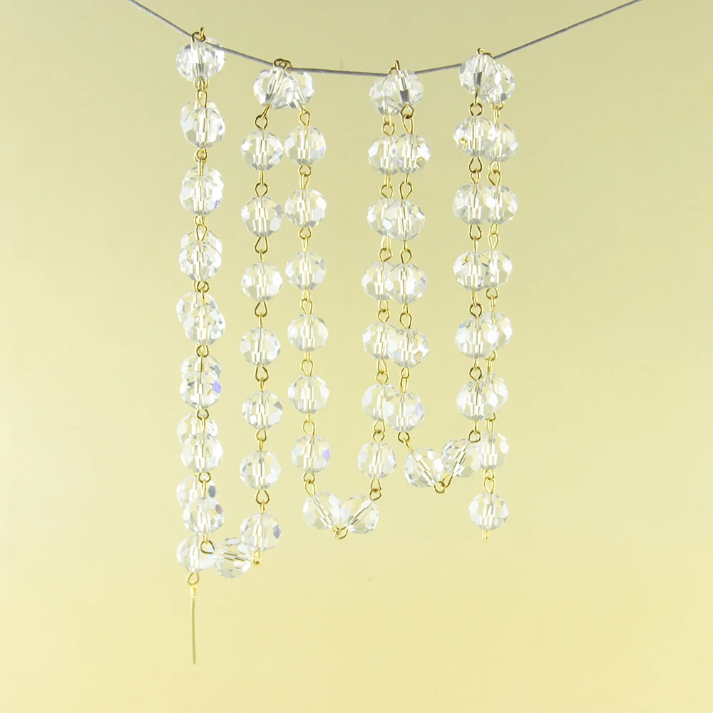 3m 10m Wedding Decoration Octagonal Crystal Glass Beads Curtain Iridescent Garland Strand Shimmer Curtains Party | Лампы и освещение
