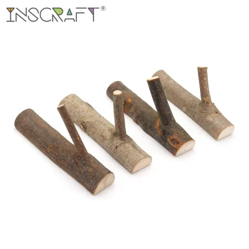 

1PC Handcraft Natural Wooden Tree Branch Hook Entryway Decorative Self-Adhesive Key Hooks Wood Coat Bag Hanger