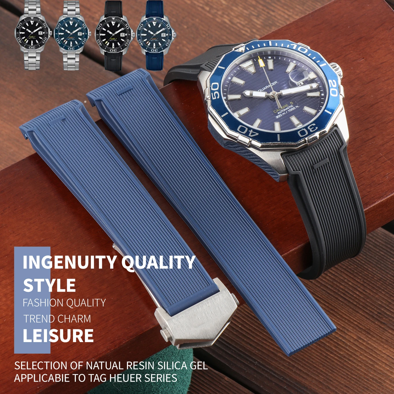 20mm 22mm Rubber Silicone Watch Strap Waterproof Bracelet Watchband for Tag Heuer AQUARACER 300 WAY201B CALIBRE 5 Accessories | Наручные