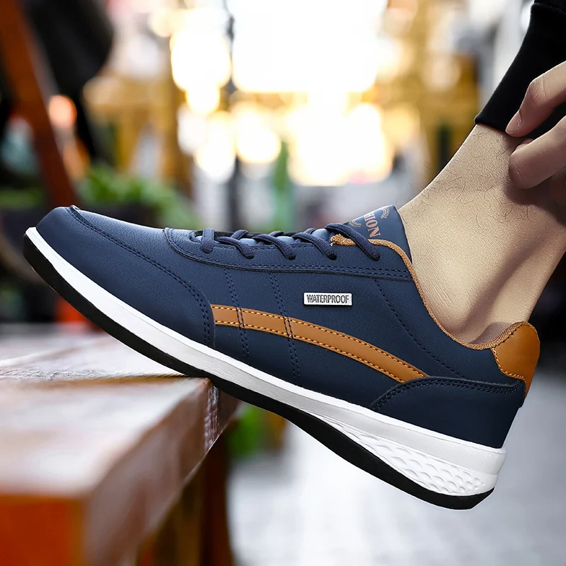 Men's Sports Casual Shoes Fashion PU Leather Shoes Outdoor Spring/Autumn Comfortable Flat Sneakers