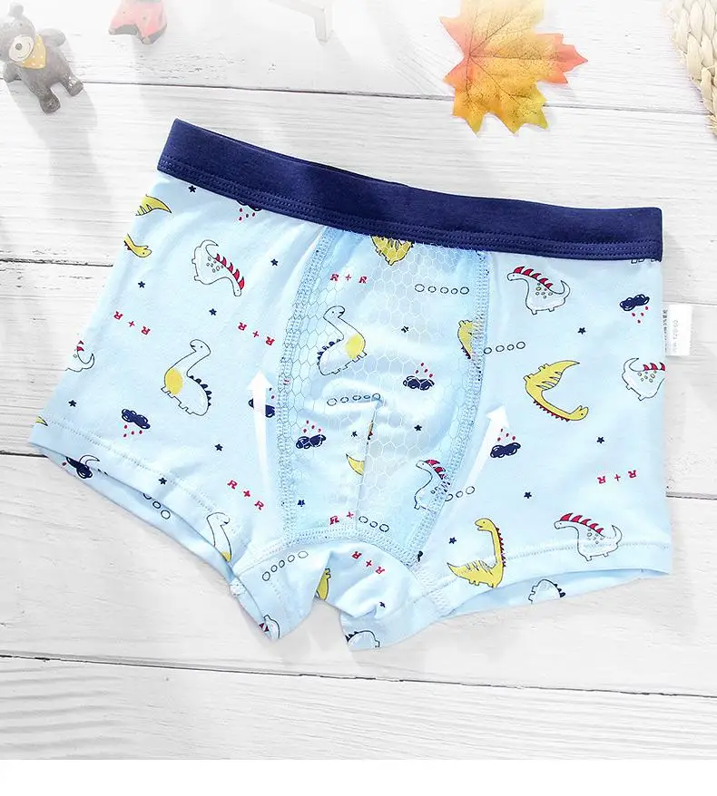 Calcinha para Meninos do Bebê Interior das Crianças Cuecas para Meninos Lote Algodão Macio Respirável Bonito Calças Crianças Jovens Boxer Roupa 4 Pçs - 8 Mamãe e Bebê