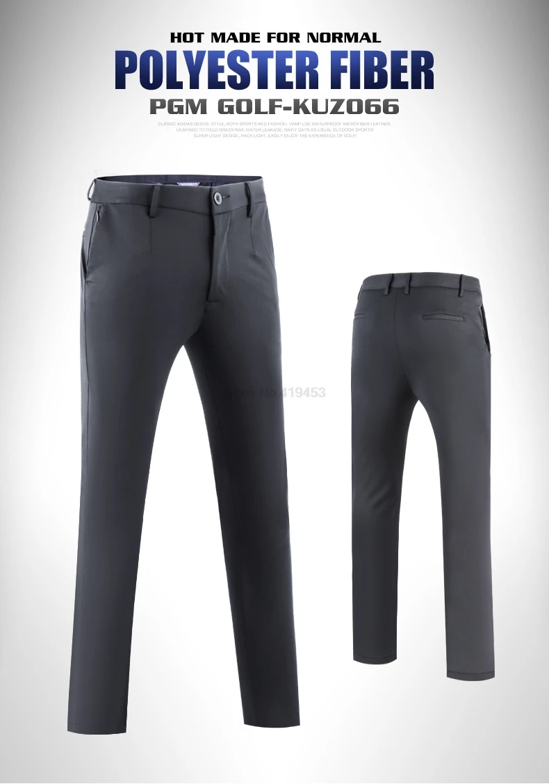 PGM Мужские осенне-зимние штаны для гольфа, эластичные спортивные повседневные штаны, плотные тонкие штаны для гольфа с карманами на молнии D0838
