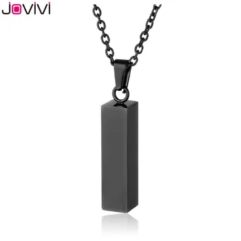 

Jovivi Stainless Steel Vertical Cuboid Bar Necklace Urn Ash Keepsake Container Pendant Memorial Cremation Jewelry