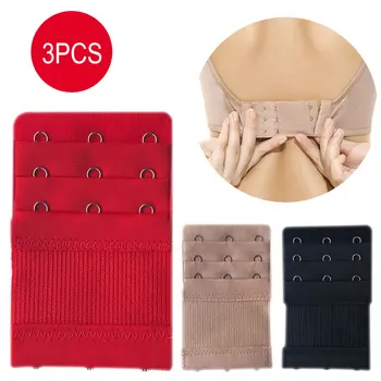 

3PC 3 Rows 3 Hook Bra Extenders Lingerie Strap Extender Strap Hook Clip Expander Adjustable Belt Buckle Intimate Bra Accessories