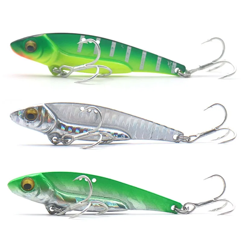 1PCS Metal VIB 7cm / 20g Fishing Lure Sinking Vibration with Blood trough Hooks Baits artificial bait vib | Спорт и развлечения