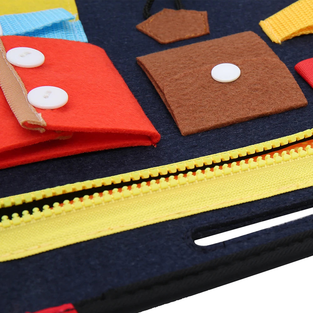 Baby Puzzle Basic Skills Practical Life Training Activity Board Motor Skills Learn to Dress Board Educational Learning Toys