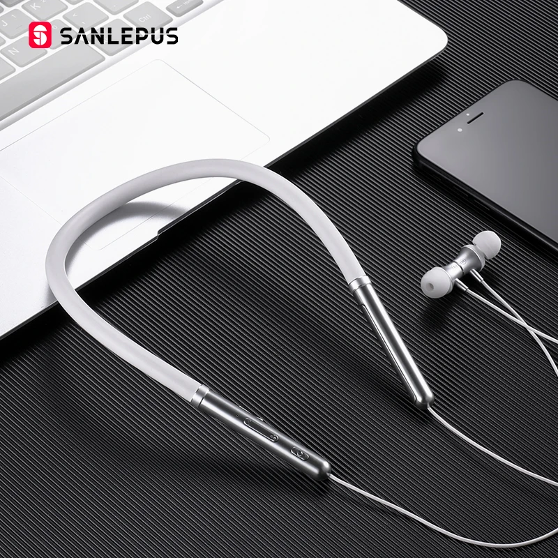 Беспроводная Bluetooth гарнитура SANLEPUS спортивные наушники с микрофоном для телефона