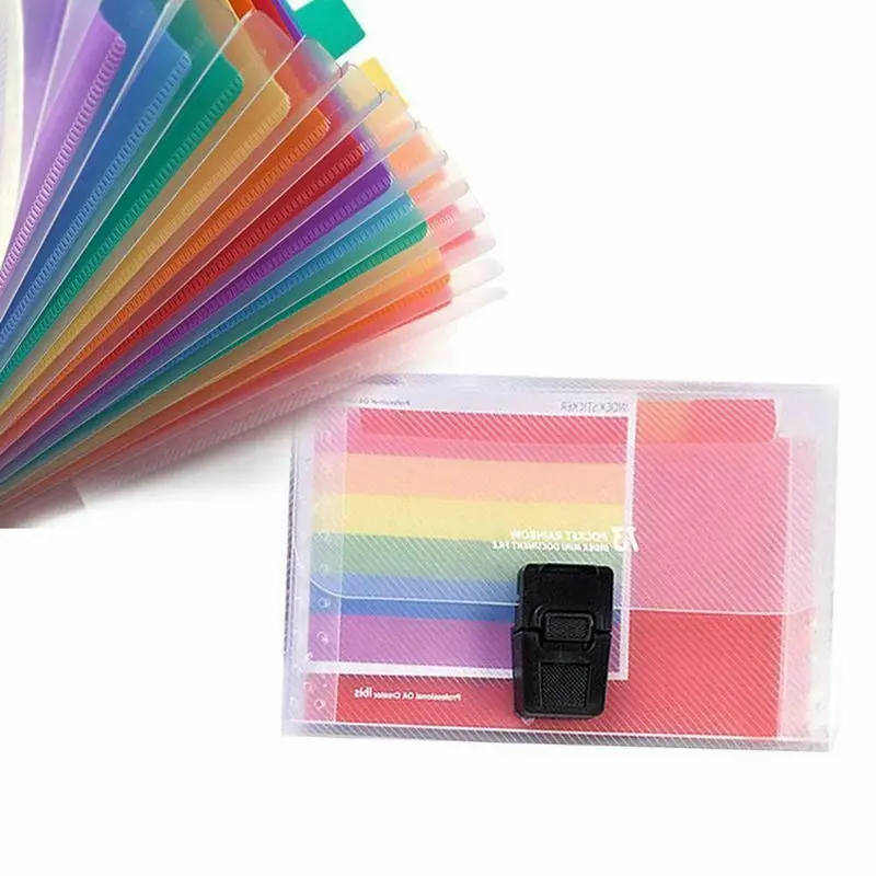 13 Pocket Folder Office Expanding File Colorful A6 File Organizer Document Lot