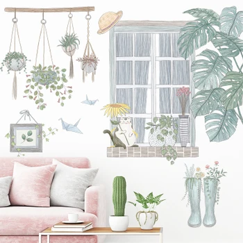 

PVC Wall Stickers Nordic Style Posters Wall Pictures For Living Room Sofa Background Wall Decals Waterproof Home Decor Wall Art