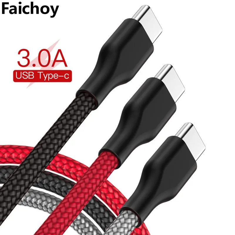 

USB Type C Cable For Samsung S10 S9 S8 Fast Charge Type-C Mobile Phone Charging Data Cable for Xiaomi Huawei P30 Pro USB C Cable