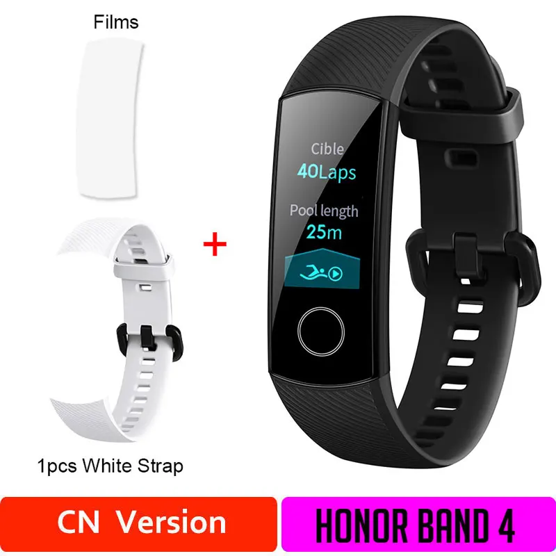 CNblack4moW Браслет HONOR Band 4, фитнес-браслет, трекер, спортивный браслет, трекер активности в реальном времени, смарт-носимые устройства(стандарт - Цвет: CNblack4moW