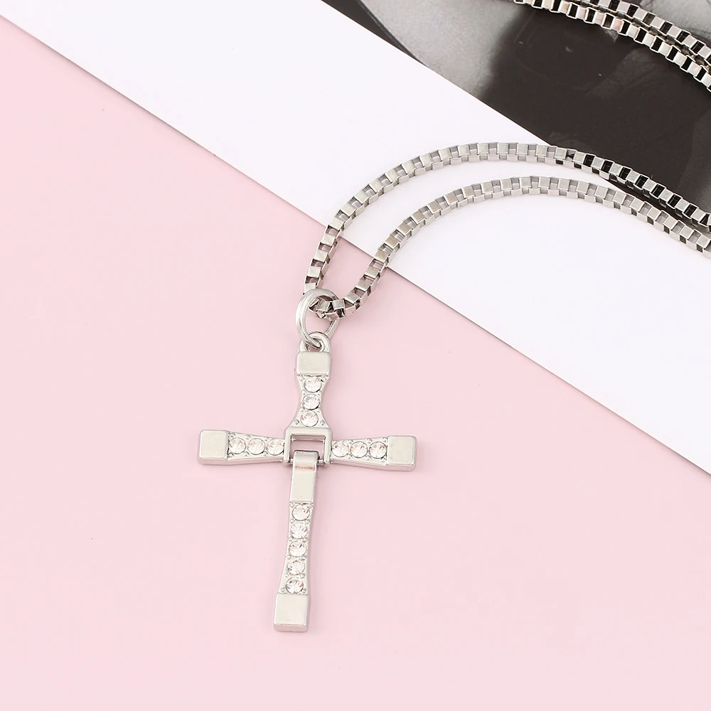 Veloce E Scivoloso Dominic Toretto S925 Ciondolo Collana Croce In Argento Sterling Donna Uomo Gioielli In Argento Coppia Amanti Regali - Foto 2