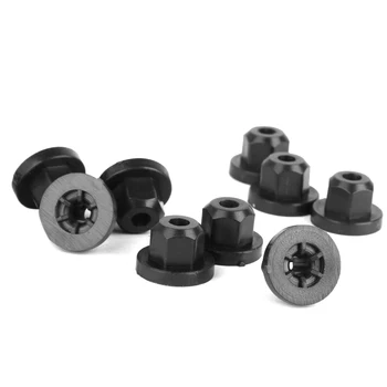 

30Pcs Nylon Self Threading Nuts 4.5mm For Mercedes BMW 16131176747 Black