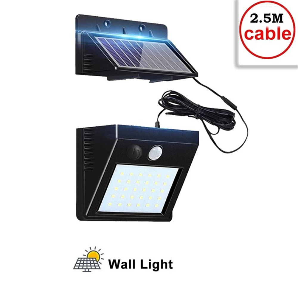 

LED Solar Light Powered LED Solar Lamp Panel 30 LED Motion Sensor IP65 Human Body Induction Outdoor Lighting Garden ABS Wall Lam