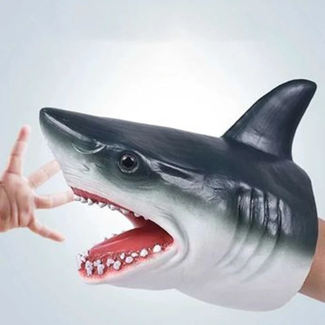 Shark Hand Puppet Simulation Animal Head Gloves Kids Toys Gift Hand Puppet Shark Figure Model For Child Scaring Gag Jokes Toy 5