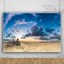 

Natural View Backgrounds For Photography Desert Sand Shrub Sunset Trip Holidays Scenic Photo Backdrop Photocall Photo Studio