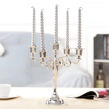 

Luxury Wedding Gold Candelabra Vintage Candle Holder Stand Metal Vintage Big Holder Center Table Centerpieces Decoration L
