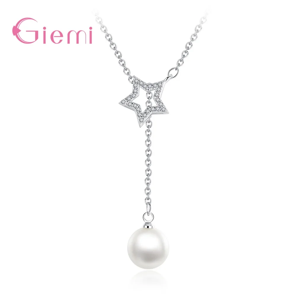 

Горячая Распродажа новейший прекрасный стиль подлинное ожерелье из стерлингового серебра 925 пробы жемчуг и звезда кулон высокое качество модные ювелирные изделия для женщин