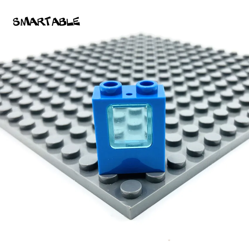 Blue with Blue Умная оконная рама 1x2x2 со стеклянными элементами MOC, строительные блоки, игрушки для детей, совместимы со всеми брендами 4862+ 60032 город, 40 шт./лот - Цвет: Blue with Blue