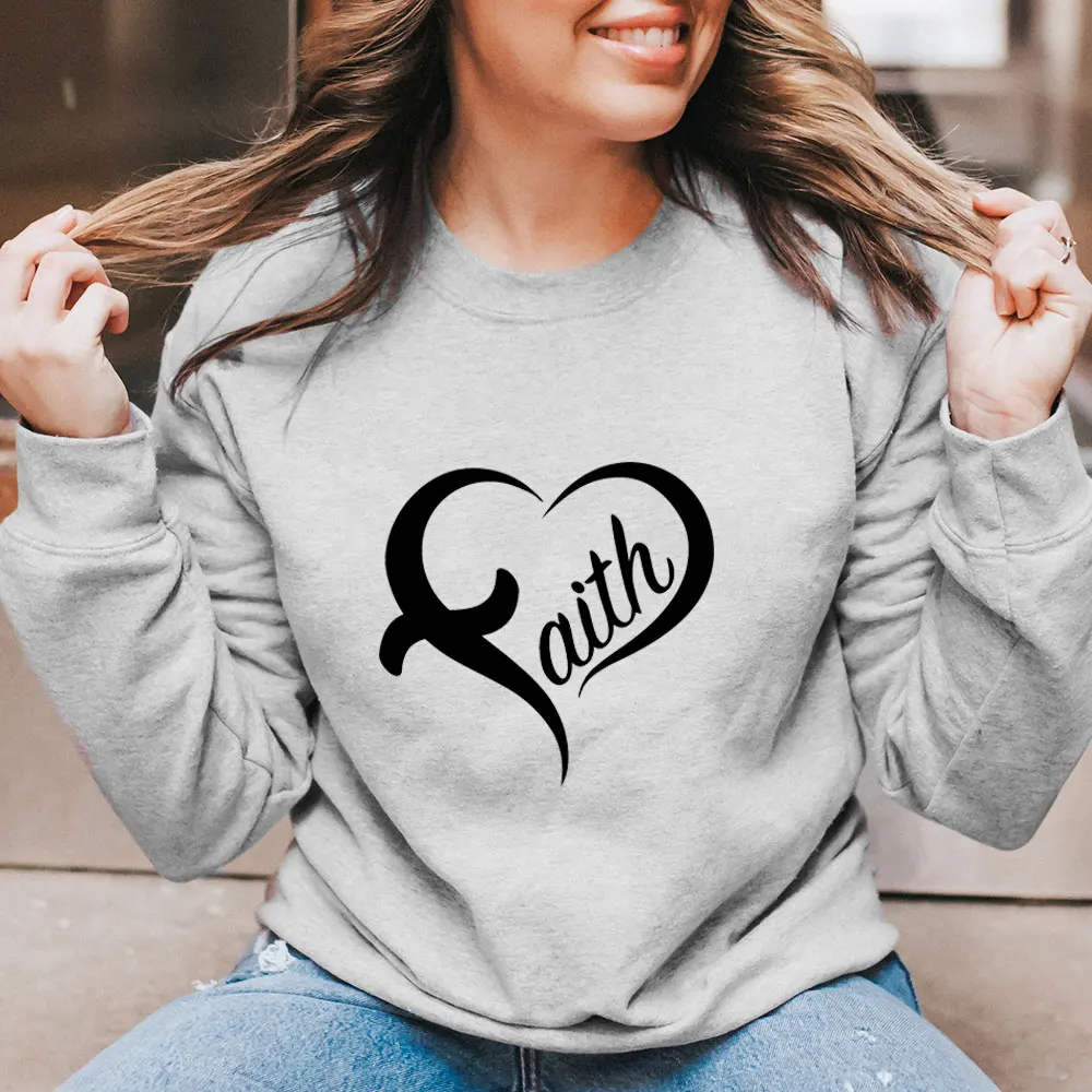 

Женский хлопковый топ с длинным рукавом, круглым вырезом и принтом