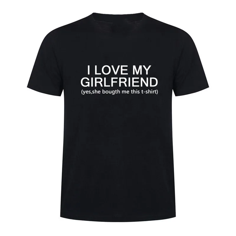 Мужская одежда I Love My Girlfriend с рисунком в виде букв футболка принтом стиле