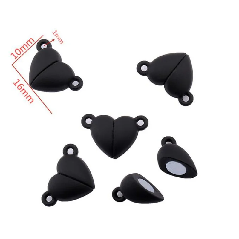 3sets/lot Love Heart Magnet Buckle Strong Magnetic Clasps Necklace Bracelet  Buckle Connectors End Caps DIY Jewelry Making