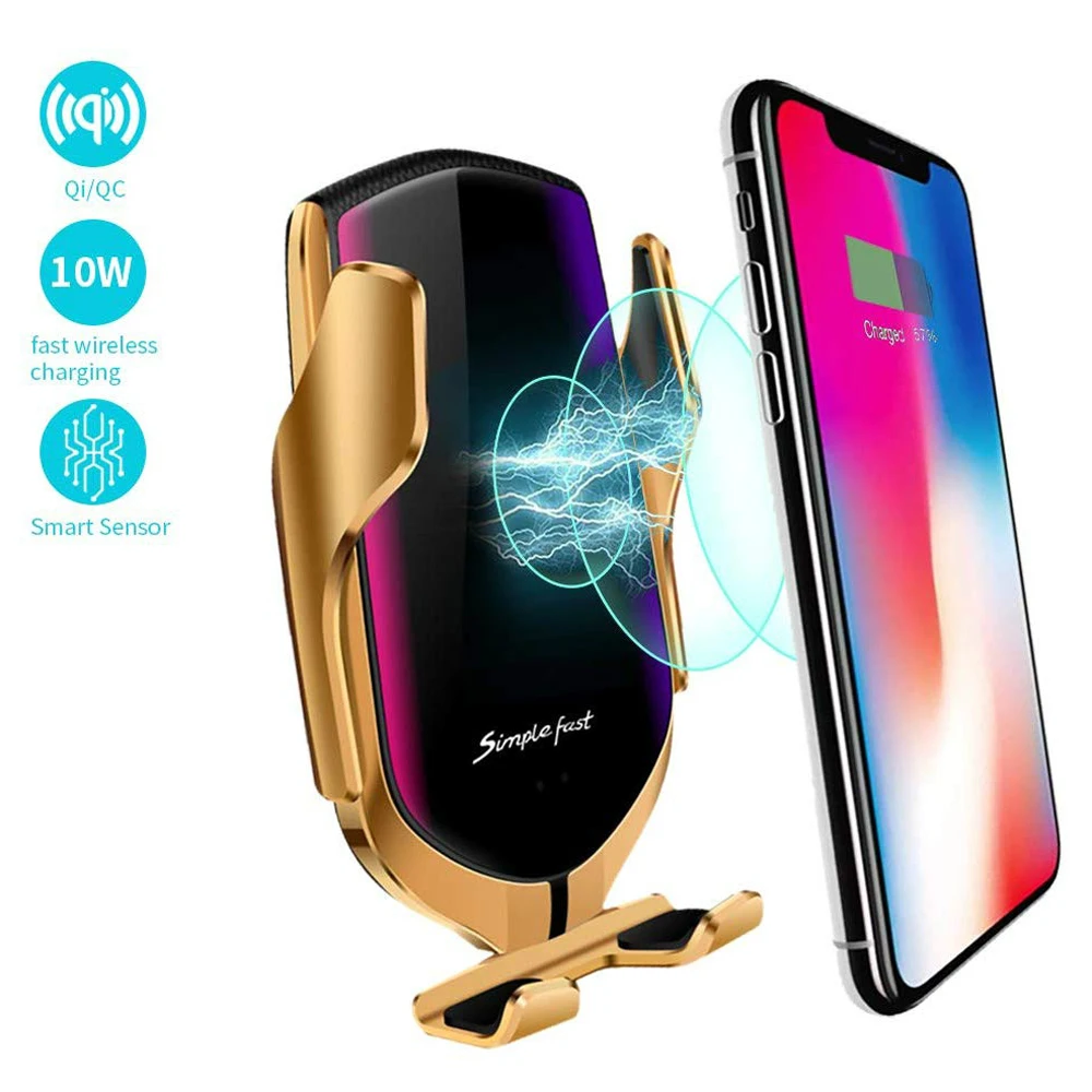 Smart Sensor Wireless Car Charger 10W Automatic Clamping Phone Holder Qi for iPhone For Samsung | Мобильные телефоны и