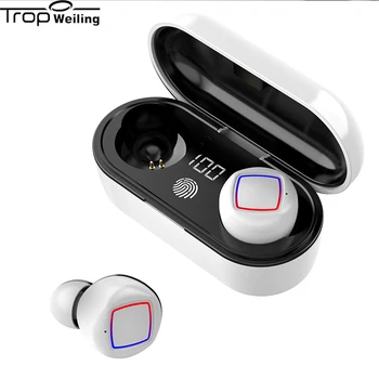 

Mini TWS Fingerprint Touch Bluetooth Earphone Led Display Bluetooth 5.0 Earphones Sports Gaming Headset In Ear with Charging Box