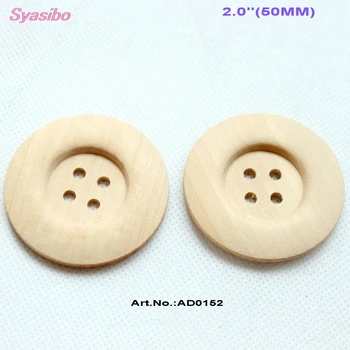 

(40pcs/lot) 50mm Blank Plain Personalized Wooden Buttons With Your Own Message Or Shop Name 2"-AD0152