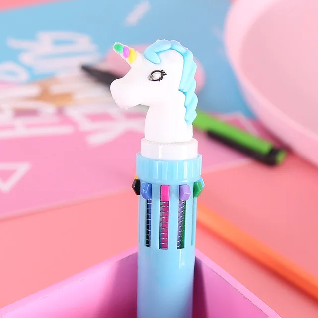1X Kawaii Милая ручка 10 в 1 цветная шариковая ручка офисные школьные принадлежности студенческие канцелярские письмо и рисование ручка - Цвет: H