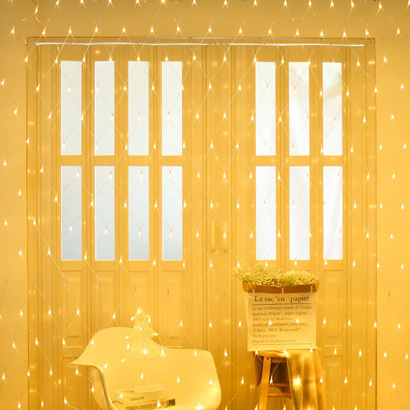 

LED Small Colored Lights Flashing Light String Lights Stars Fishnet Lights Red Room Bedroom Decorative Lights Star Light String